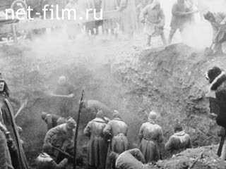 Footage Строительство временного мавзолея В.И. Ленина на Красной площади. (1924)