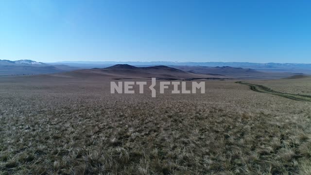 Aerial photo, survey copter, .
Mountains in the distance, sky high, open spaces.
Nature. Aerial...