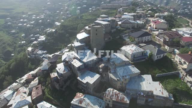 Aerial photo, survey copter.
Dagestan village of Kubachi, a village house on the slopes of the...