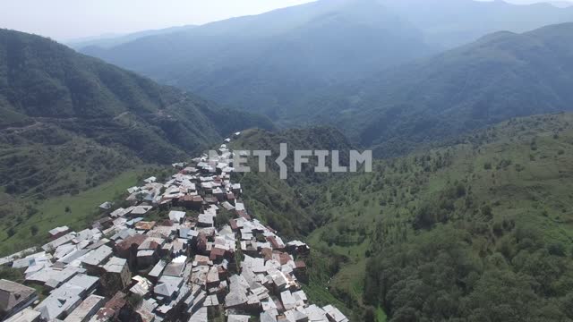 Aerial photo, survey copter.
Dagestan village of Kubachi, a village house on the slopes of the...