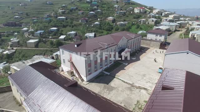 Aerial photo, survey copter, Dagestan village of Kubachi, school Aerial photo, survey copter,...