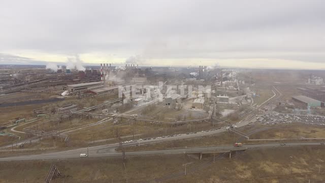 Aerial photography, industrial landscape, industrial area, pipe down the road Aerial photography,...