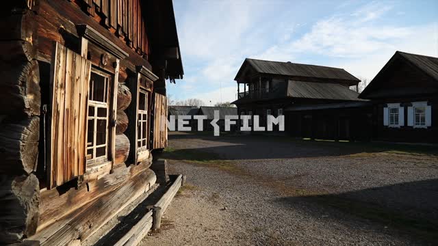 Rustic wooden house.
Real Russian village, the village street, hinterland, province, countryside...