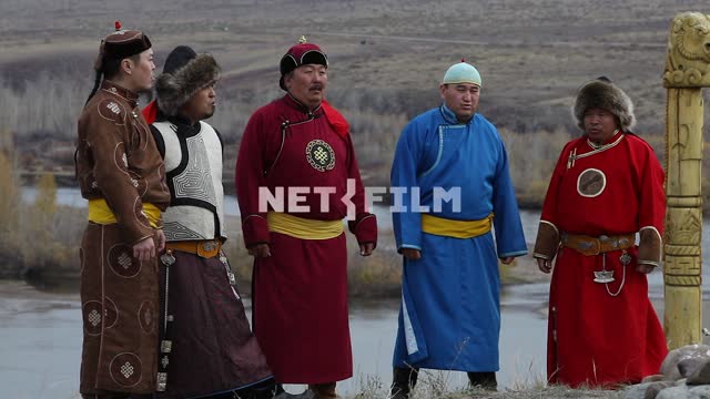 The man in the Tuvan national costume, performers - hoomei, throat singing The man in the Tuvan...