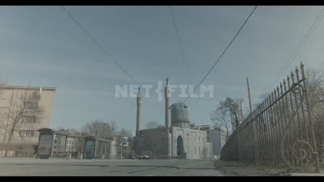 Вид на Соборную мечеть Санкт-Петербурга во время карантина 2020. Коронавирус, COVID19,...
