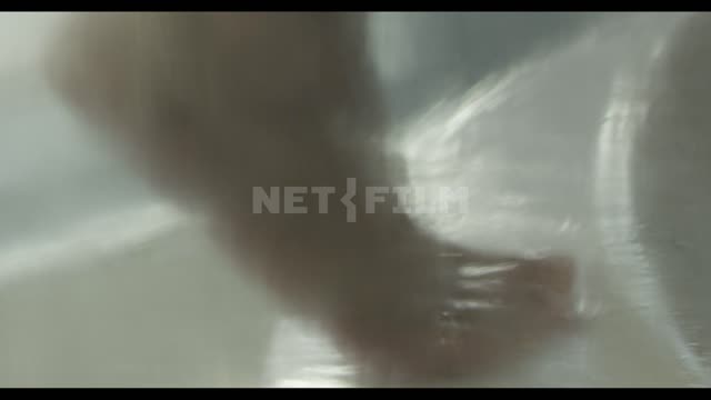 Girl taking a shower, out of focus Shower, shower, water, water jets, threshold, girl, figure,...