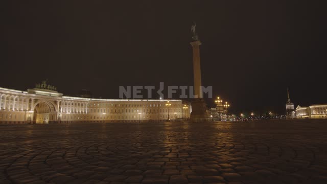 Empty Palace square Palace square, coronavirus, COVID19, St, -Petersburg, - isolation, quarantine,...