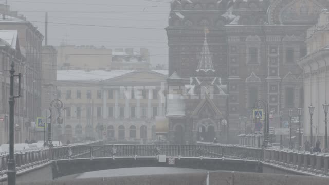 Italian bridge in St. Petersburg The Cathedral of our Savior on spilled Blood (spas na Krovi),...