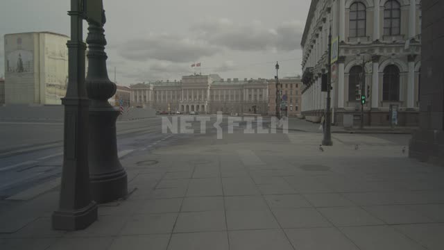 Street in Saint-Petersburg during the quarantine 2020 Coronavirus, COVID19, St, -Petersburg, -...