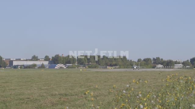 The fighter was taxiing to the runway.
Russia, airfield, military airfield, fighter, MIG, cabin,...