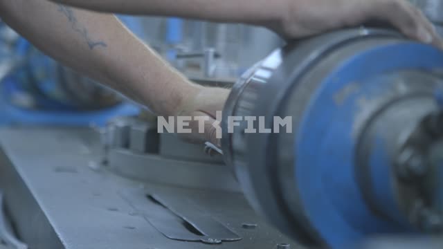 Close-up.
The process of manufacturing parts.
Factory, aircraft construction, curve, detail,...
