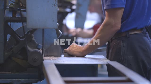 Workers made parts on the machine.
Factory, aircraft industry, tools, machines, devices, curve,...