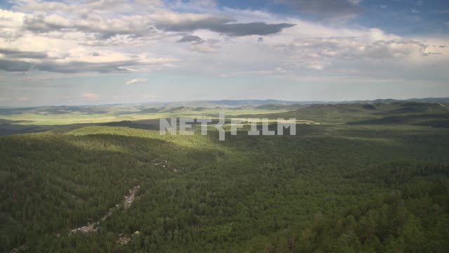 View of Siberian taiga Russia, Siberia, Transbaikalia, wildlife, nature, landscape, summer, taiga,...