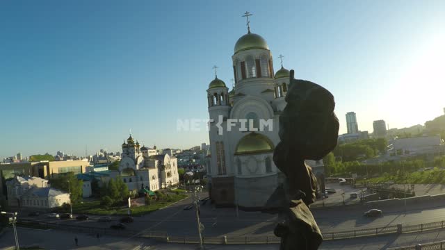 View of the Church through the monument, Yekaterinburg.
Russia, Yekaterinburg, city, - isolation,...