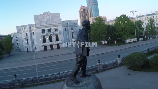 Sverdlov monument, Academic Opera and ballet theatre, Yekaterinburg during a pandemic 2020. Russia,...