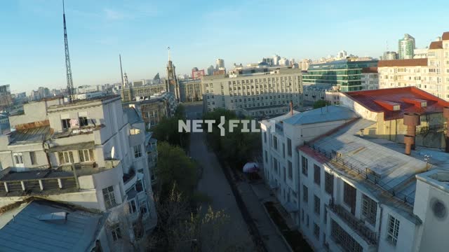 Views of the deserted quarter during a pandemic 2020. Russia, Yekaterinburg, city, - isolation,...