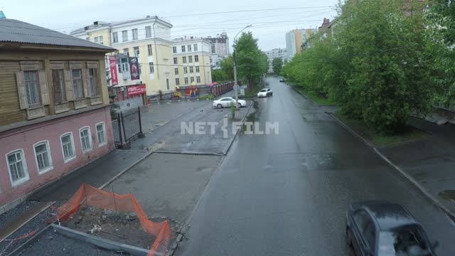 Deserted street in Yekaterinburg during a pandemic 2020, lonely car rides.
Russia, Yekaterinburg,...