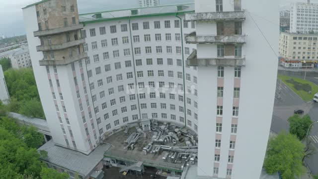 The camera goes out of the yard over the roofs of the empty city.
Russia, Yekaterinburg, city,...