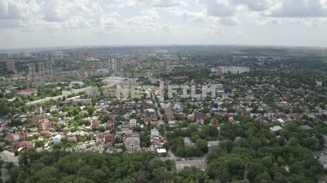 Aerial photography of the city Russia, metropolis, city, construction, construction site, street,...