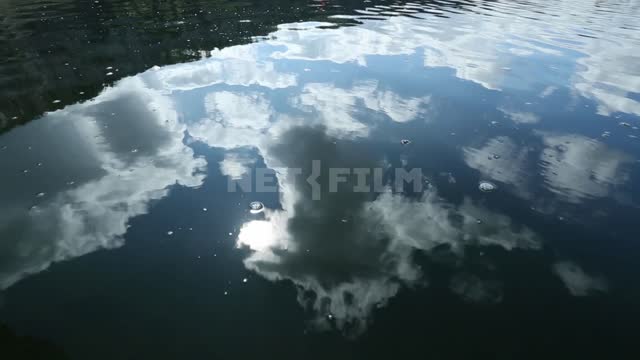 Природа Урала, отражение облаков в воде Гафурийский район, река, вода, волны, облака, отражения,...