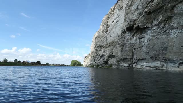 Nature of the Urals, rocky river bank, shooting on the water Gafuri district, mountains, rocks,...