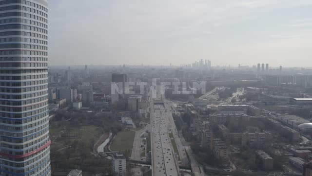 Вид сверху на проспект Мира со стороны ЖК "Триколор" Дома, здания, новостройки, небоскребы,...