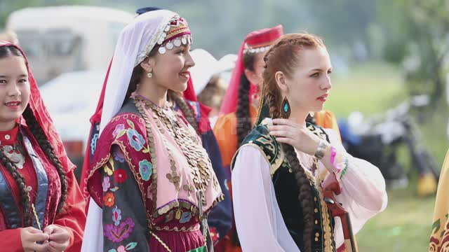 National holiday, artists in between performances Ural, Salavatsky district, holiday, artists,...