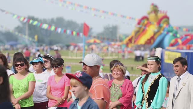 National holiday, the audience in front of the stage Ural, Salavatsky district, holiday,...