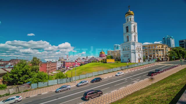 The Church of St. Nicholas in the Iversky Samara monastery at the crossroads of the mode....