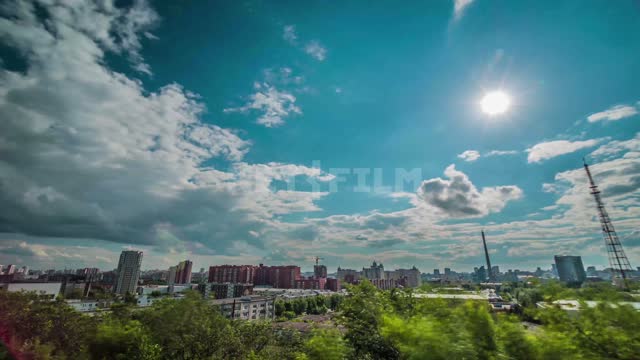 Clouds floating in the sky above the city of Yekaterinburg. Timelaps
The...