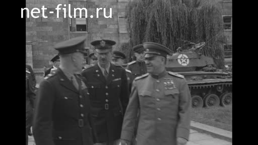 Footage Marshal Zhukov presents the order of "Victory". (1945)