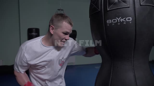 Boxer hits a speed bag at the gym. Boxing.
Boxers.
The ring.
Sparring.
Gloves.
The ropes.
The...