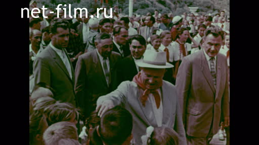 Footage Khrushchev on lake Issyk-Kul. (1954 - 1964)