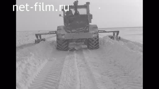 Footage Winter work in the fields, snow removal. (1987)