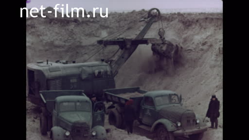 Footage Construction of the Irtysh - Karaganda canal. (1964)
