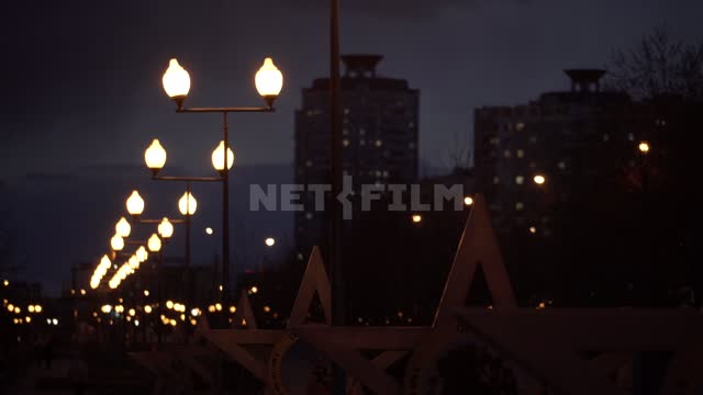 Night lights, lanterns.
Residential area of Moscow during quarantine quarantine, virus,...
