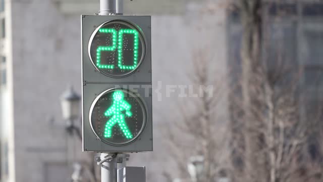 Pedestrian traffic light operation.
Red, green light for pedestrians quarantine, virus,...