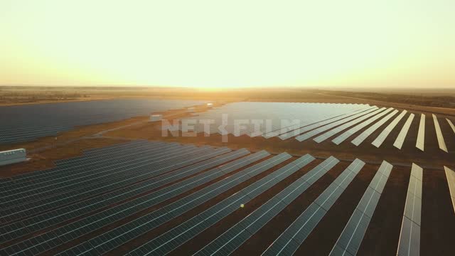 Solar panels Solar panels, renewable energy, ecology, panoramic photography, fields, roads, dawn
