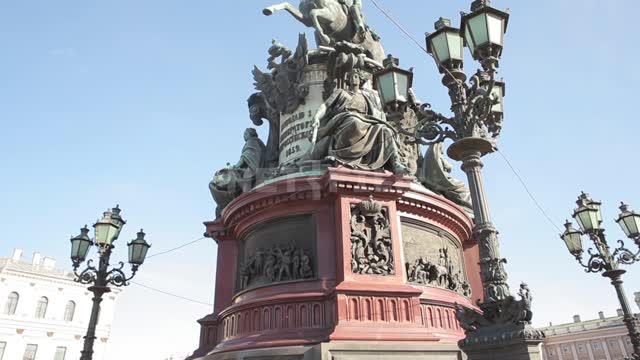 Памятник Николаю I Исаакиевская площадь, памятник, достопримечательность, постамент, фонари