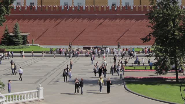 View of the Kremlin wall and the grave of the Unknown Soldier Kremlin wall, arsenal, Alexander...