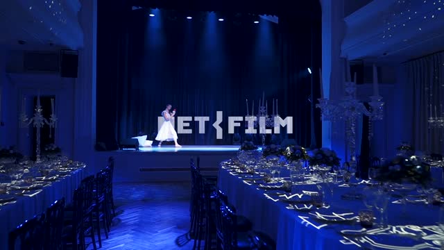 Preparation for the shooting of the New Year's program, an empty banquet hall, a ballerina...