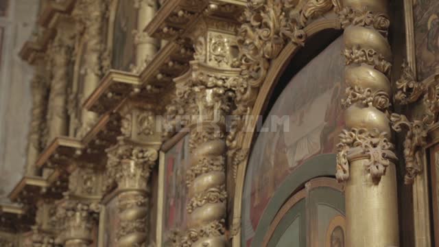 Uglich, Spaso-Preobrazhensky Cathedral, interior, iconostasis near, details Spaso-Preobrazhensky...