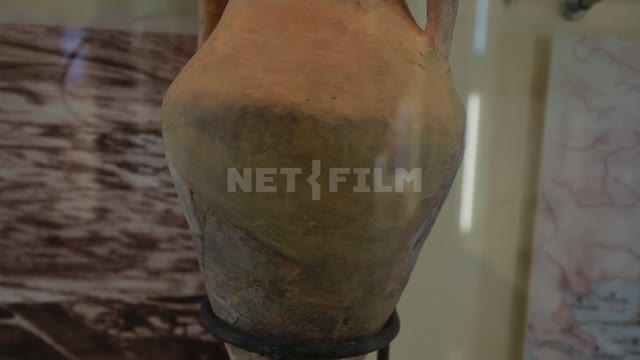 Tanais Museum-Reserve, amphora in a showcase Tanais, museum, exhibition, exhibits, showcase, amphora