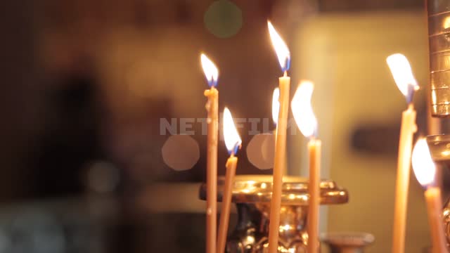 Trinity-St. Sergius Lavra, candles burning on the altar Trinity-Sergius Lavra, landmark, altars,...