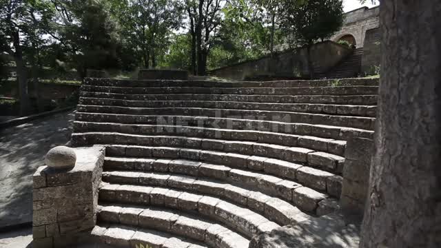 Derbent, amphitheater Derbent, amphitheater, attraction, stones, steps, trees