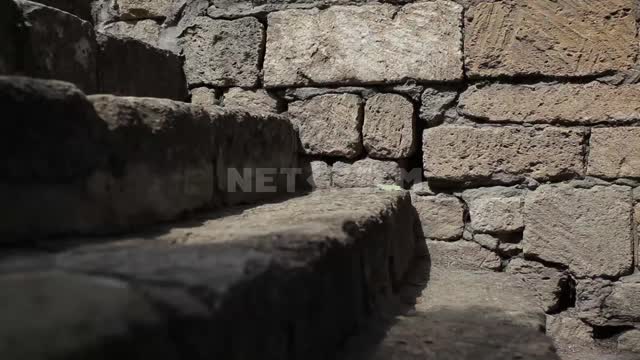 Derbent, stairs in an ancient fortress, ascents, descents Derbent, fortress, landmark, walls,...