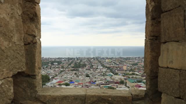 Derbent, view of the city from the fortress Derbent, fortress, landmark, window, loophole, city,...