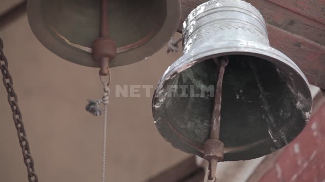 Yaroslavl, church bells are ringing Yaroslavl, bells, ropes, beams