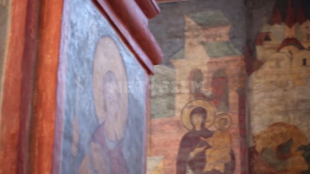 Novodevichy monastery, images of saints and the Virgin and Child Novodevichy monastery, landmark,...