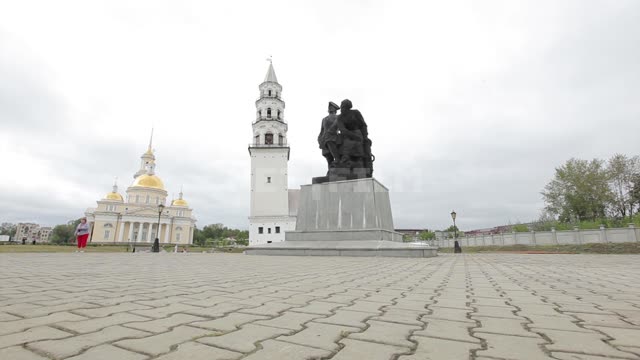 Nevyanskaya inclined tower, monument to Peter I and Nikita Demidov, Spaso-Preobrazhensky Cathedral...